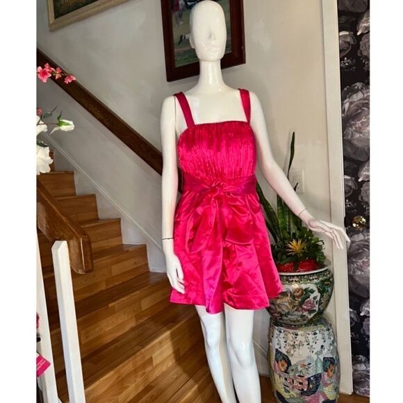 New Maeve Bow-Tie Satin Mini Dress - Picture 5 of 8